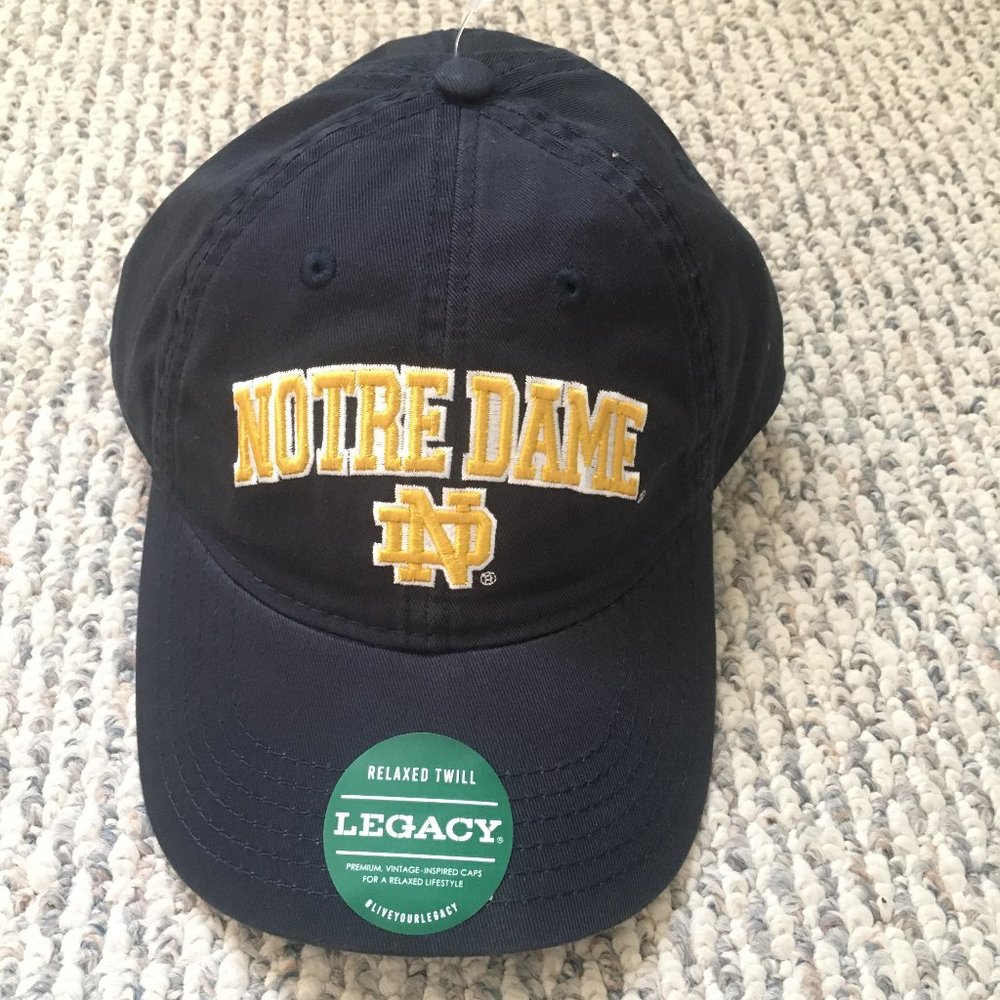 *NEW* Notre Dame Legacy Baseball Hat, Adjustable, Traditional Navy GOLD